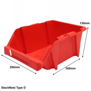 Stack & Nest Plastic Parts Bins Size D 10 Pack